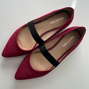 Burgundy flats